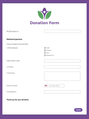 donation forms for non profit organizations